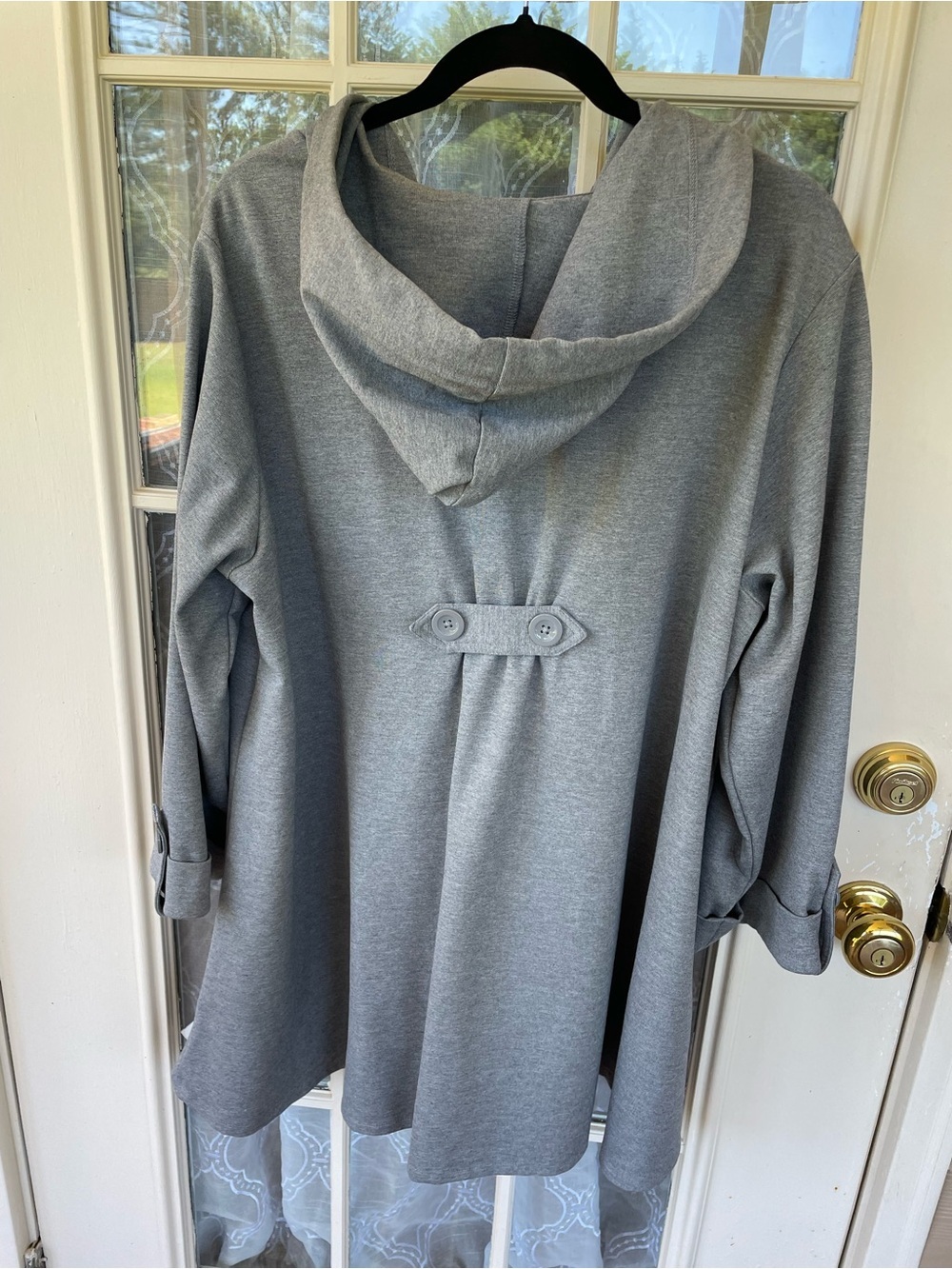 Christian Siriano New York Hooded Swing Coat Jacket Gray 2X Plus Size POCKETS - Picture 4 of 8